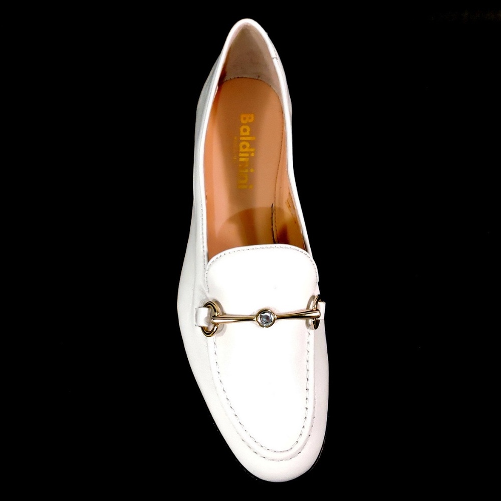 BALDININI 🇮🇹WOMEN'S  WHITE SOFT LEATHER COMFORT LOAFERS - Picture 7 of 12